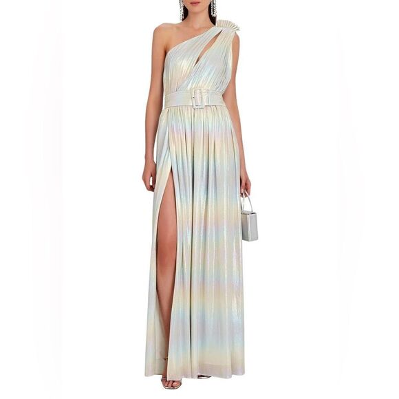 Retrofete Andrea Dress in iridescent ombré rainbow - Picture 1 of 7